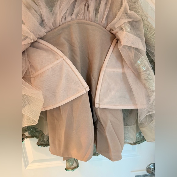 NWOT BRONX AND BANCO Chloe Teal Strapless Sequin Mini Dress, wedding guest dress - Picture 17 of 17